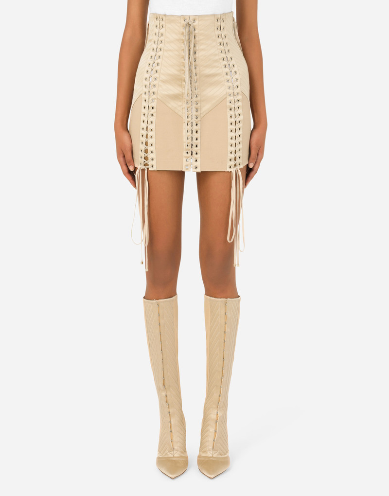 Dolce & Gabbana Jersey miniskirt with laces and eyelets outlook