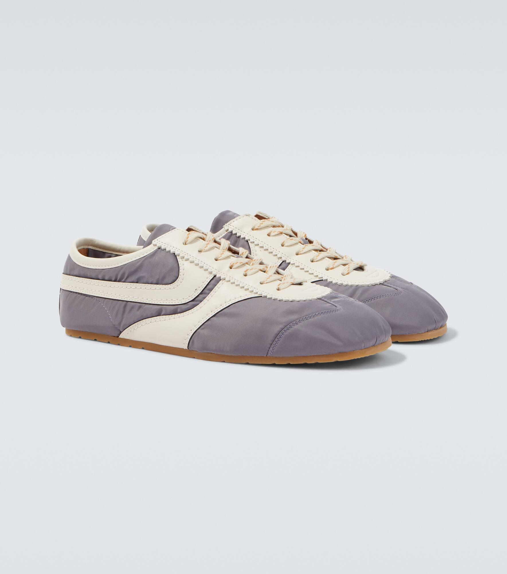 Leather-trimmed sneakers - 5
