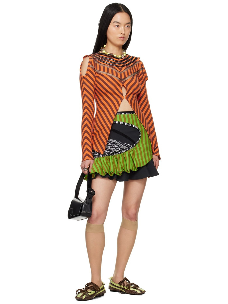 Kiko Kostadinov Green & Black Simultanism Miniskirt outlook
