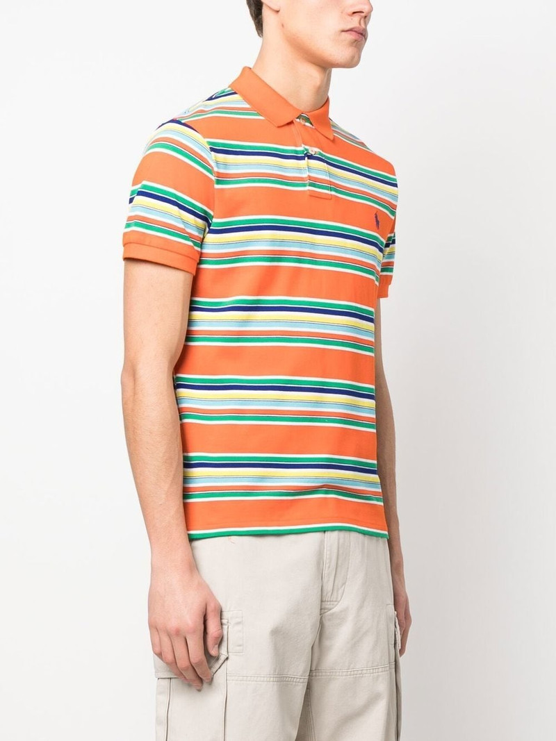 stripe-print short-sleeved polo shirt 3