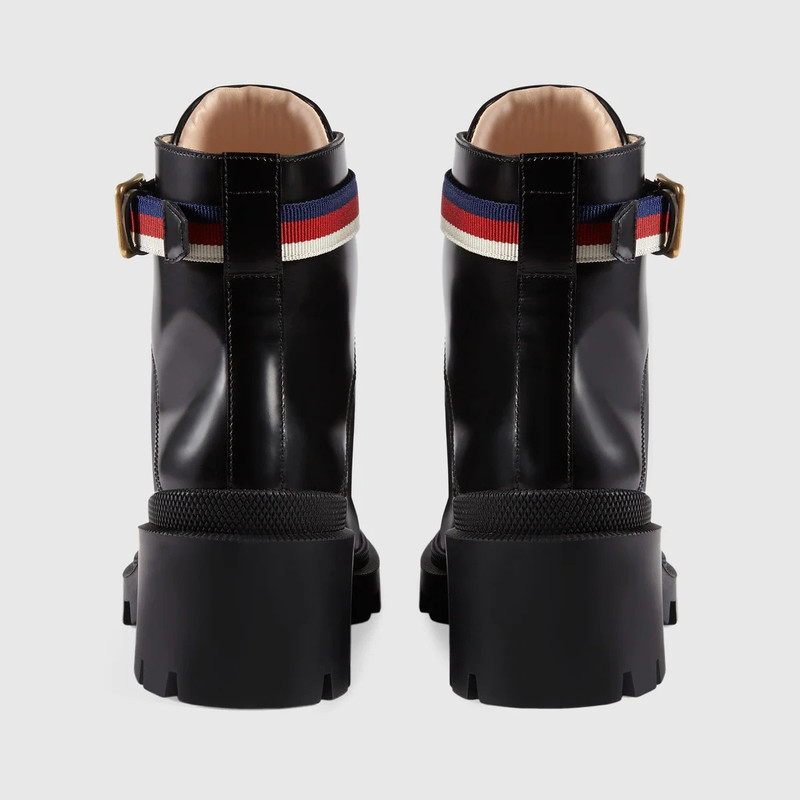 GUCCI Leather ankle boot with Sylvie Web outlook