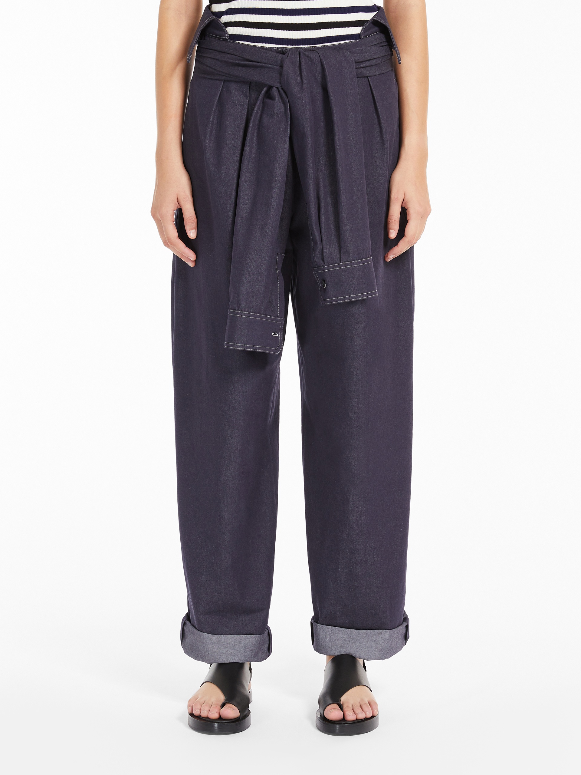SONALE Denim-effect cotton trousers - 3
