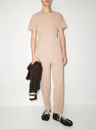 ISSEY MIYAKE Oblique pleated trousers outlook