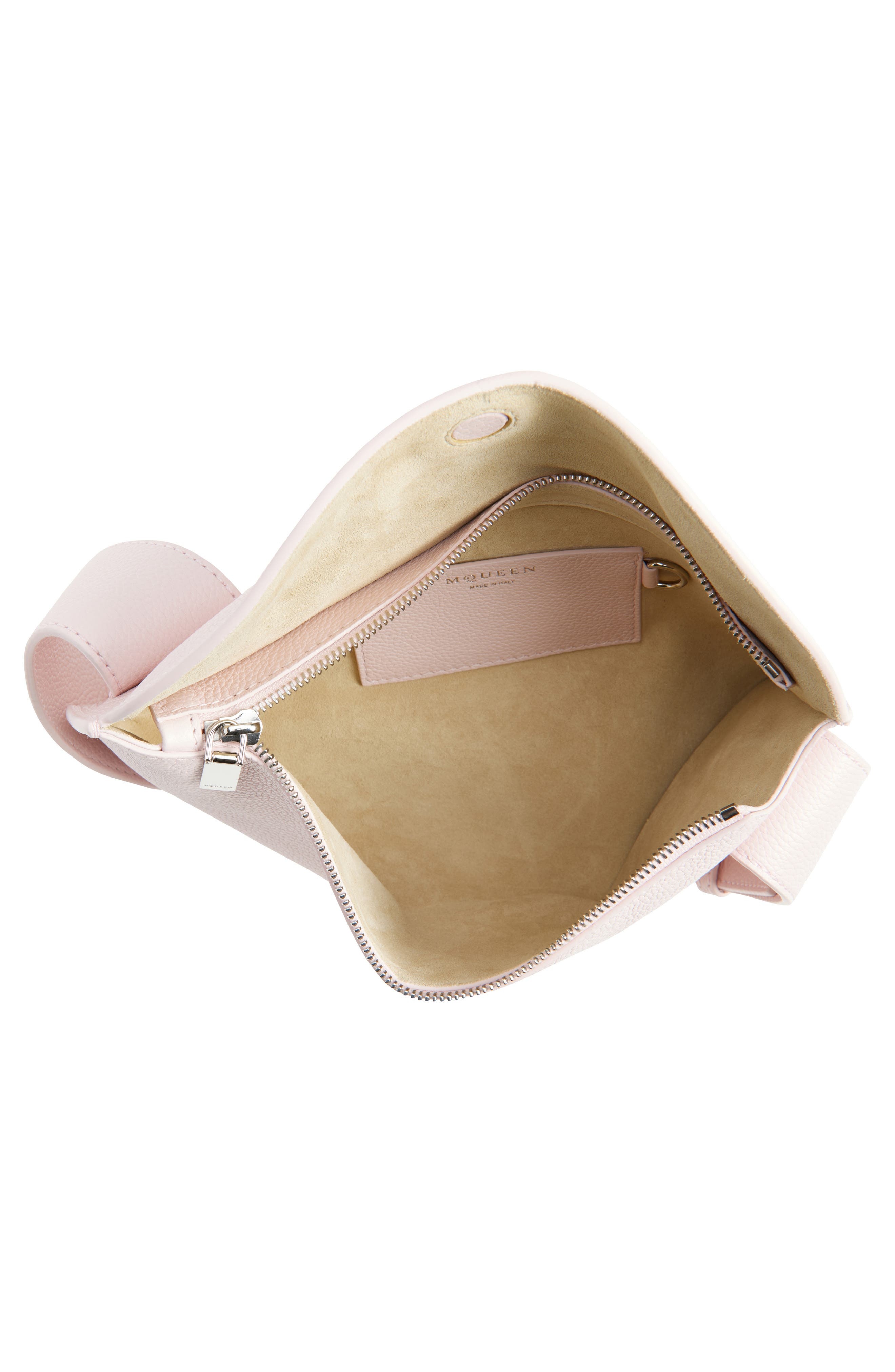 McQueen T-Bar Sling Asymmetric Leather Crossbody Bag in Rose/Silver at Nordstrom - 3