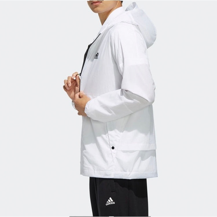 Men's adidas Back Logo Woven Jacket White EH3768 - 5