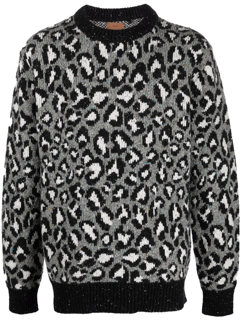 leopard-intarsia wool-blend jumper - 1