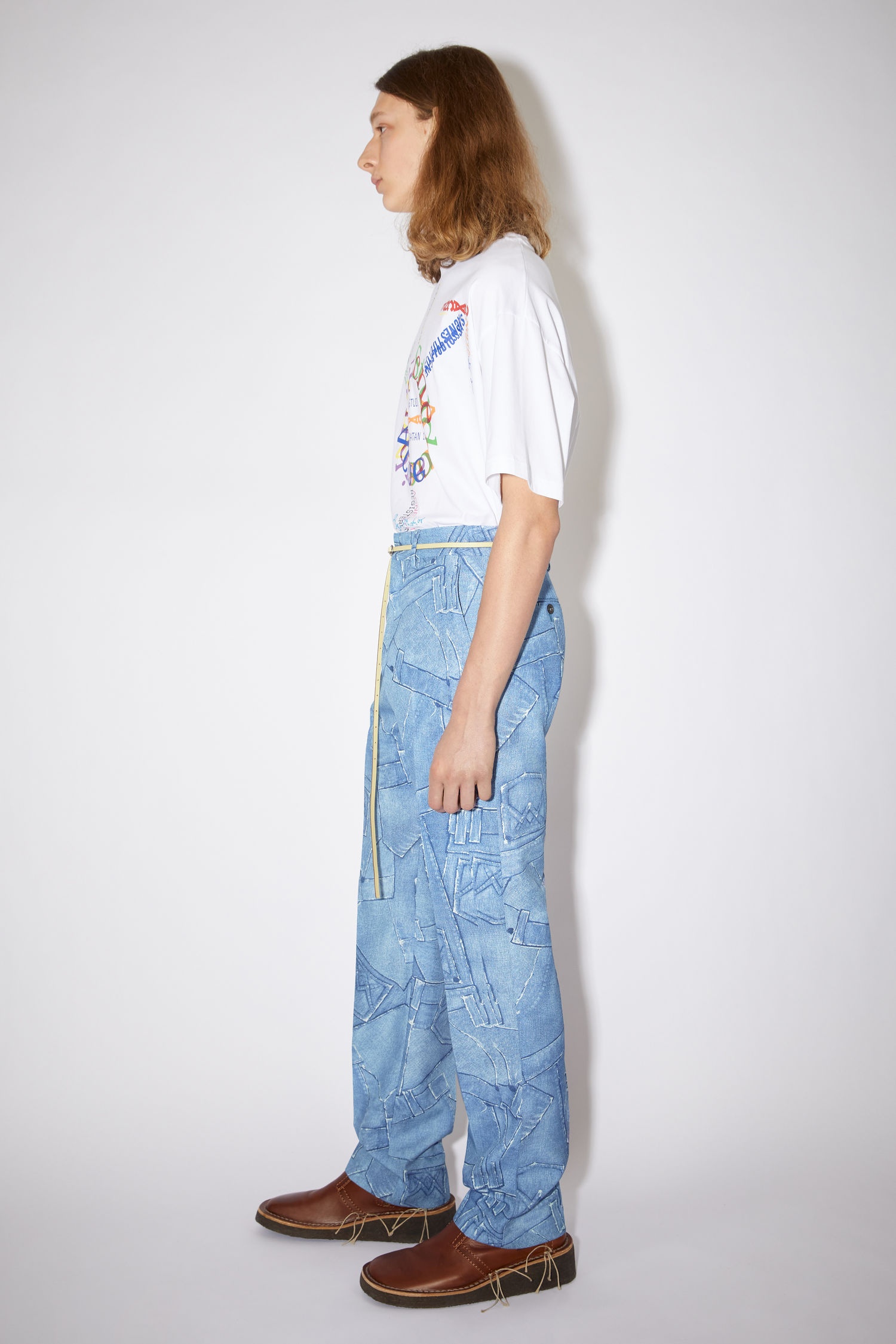 Denim print trousers - Indigo blue - 4