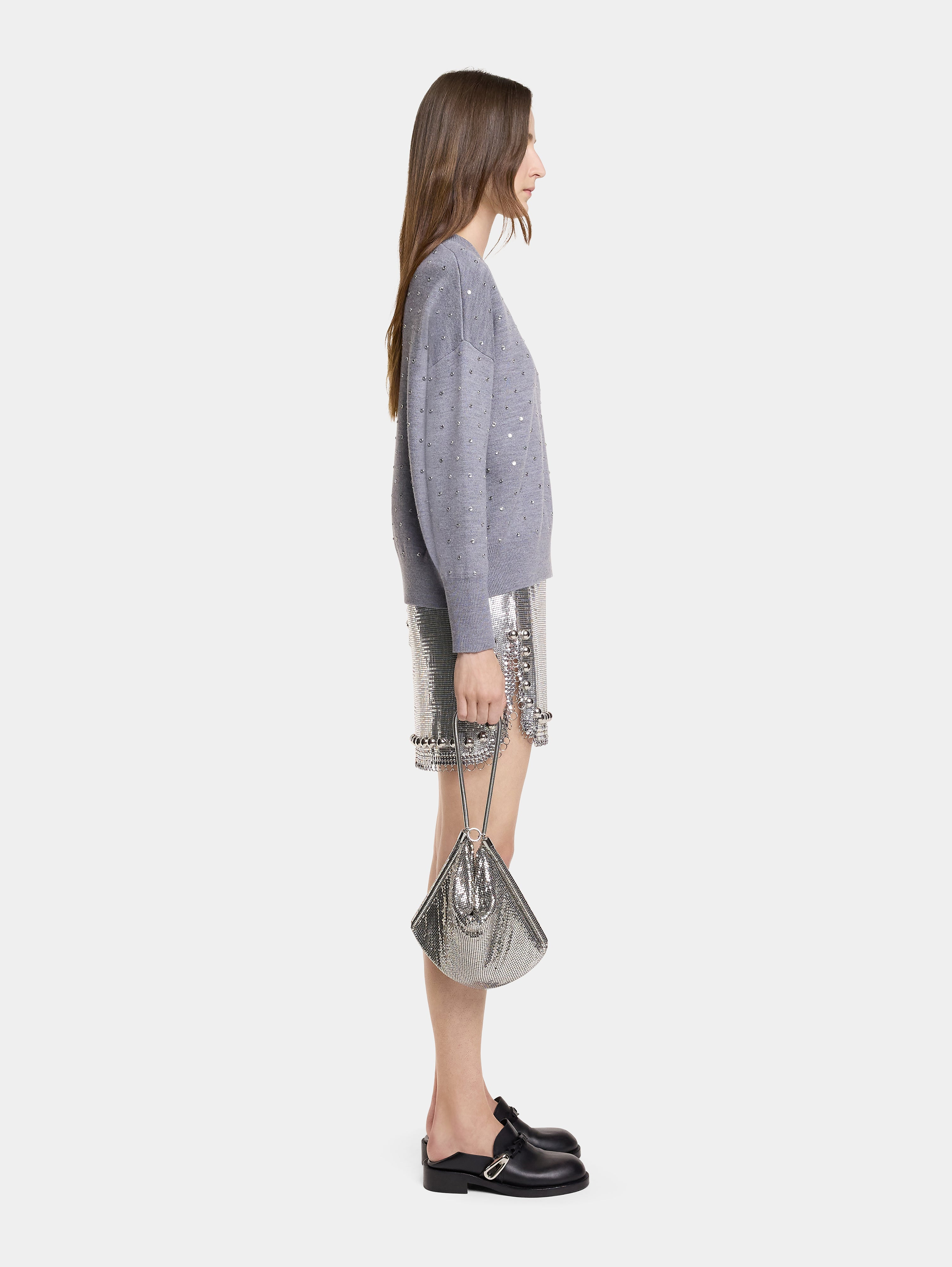 SILVER CHAINMAIL POCKET BAG - 4