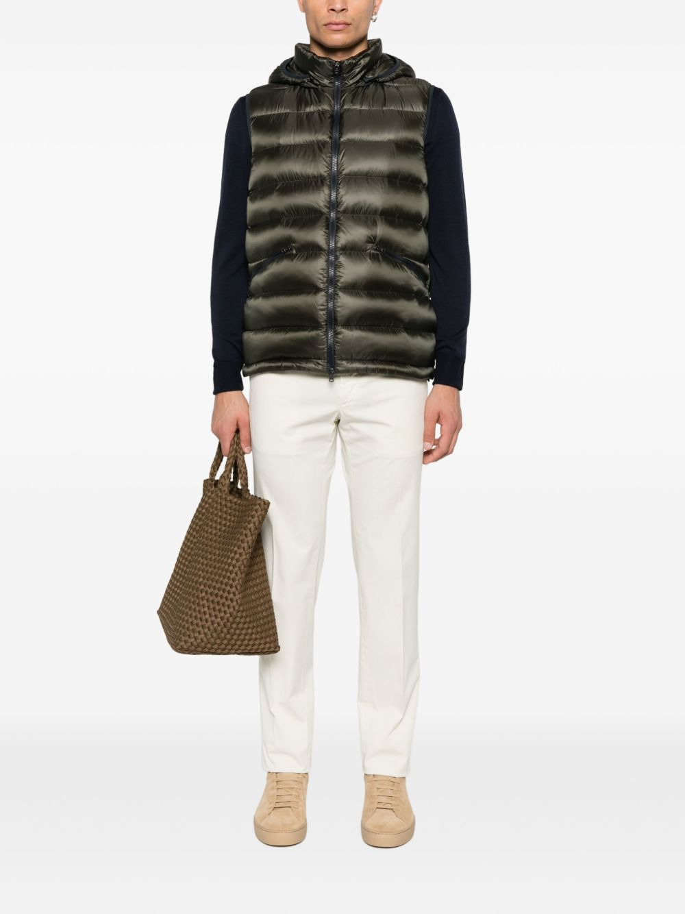 hooded quilted gilet - 2