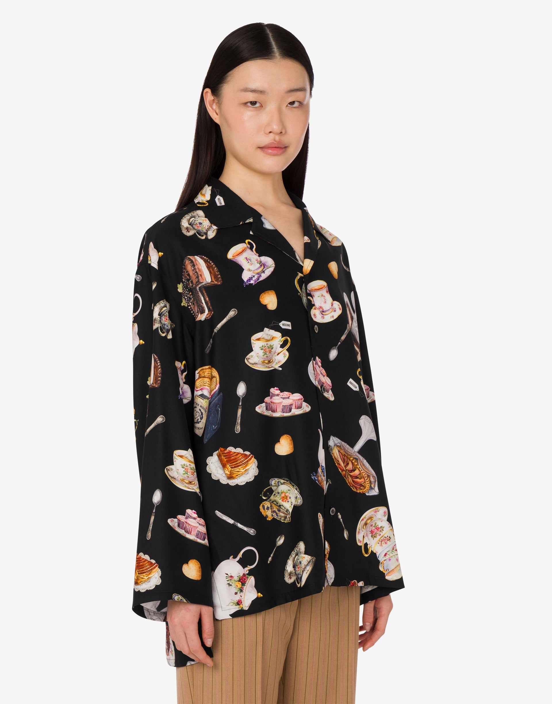 PRINTED SILK SATIN SHIRT - 2