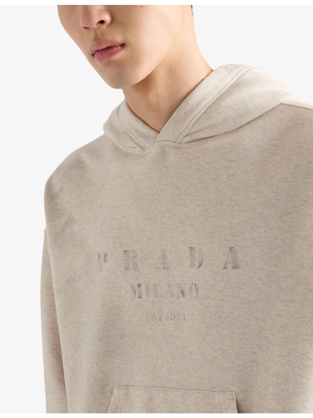 Faint Graphic-Print Cotton Hoody - 4
