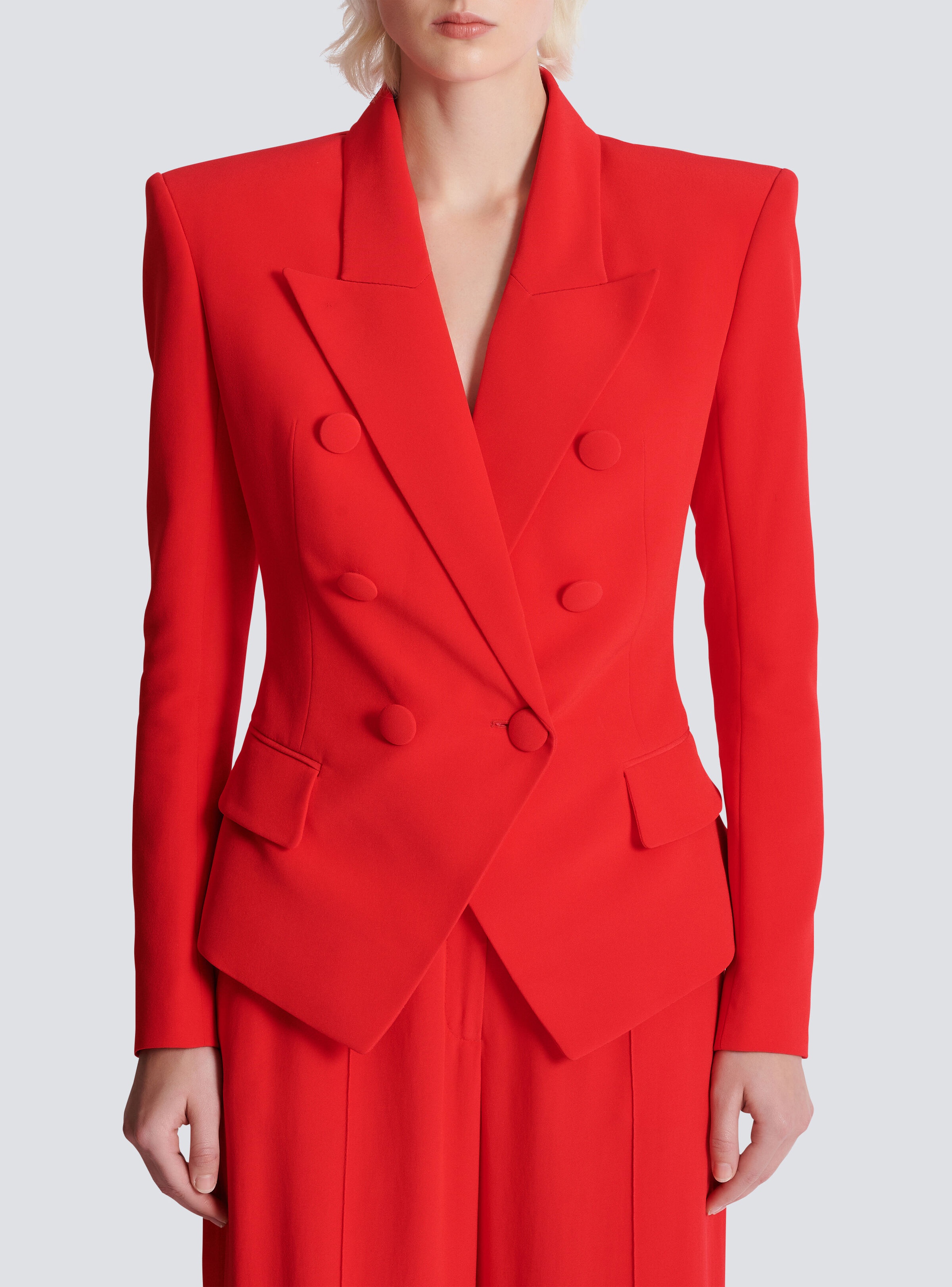 Fitted crepe 6-button jacket - 5