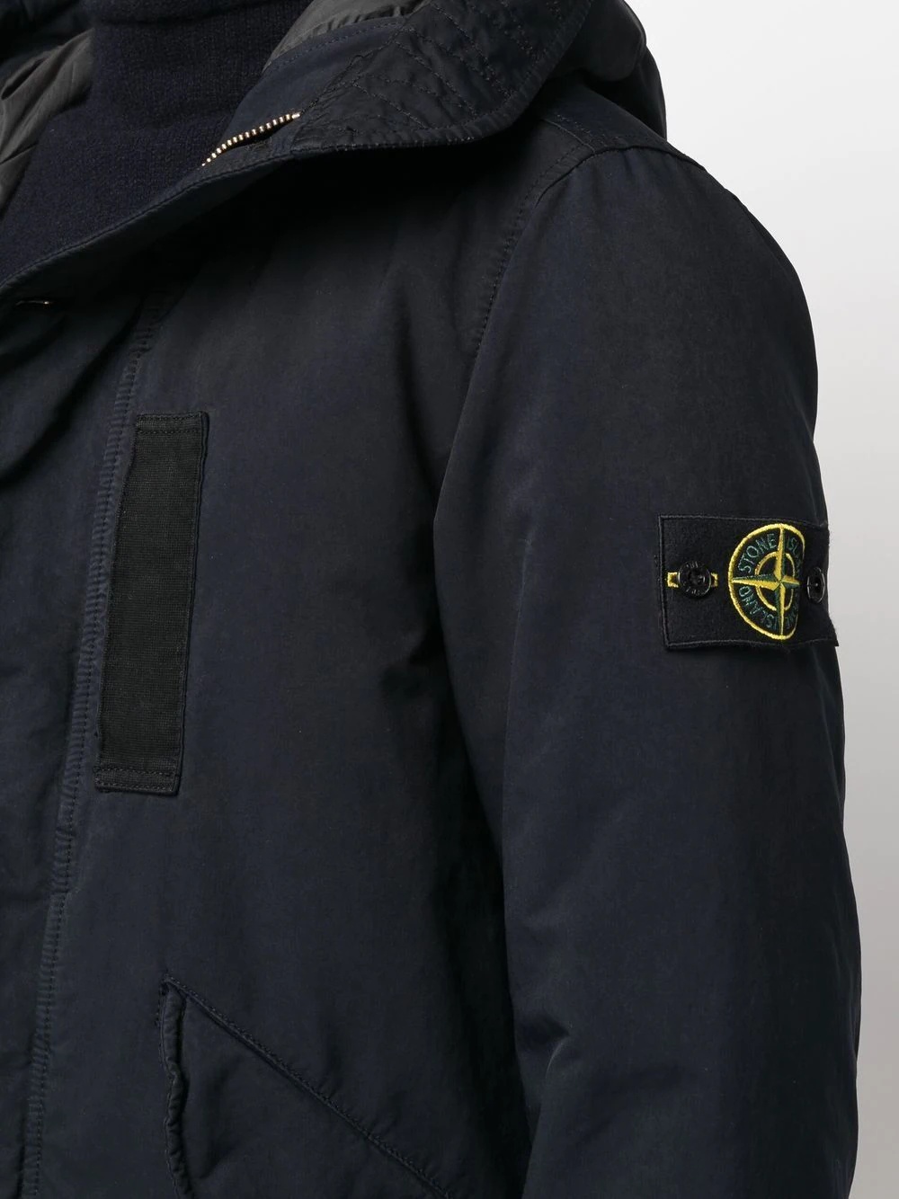 logo-patch sleeve hooded jacket - 5