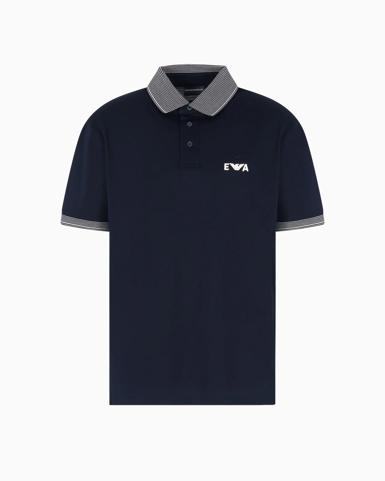 PIQUÉ POLO SHIRT WITH SUPER-EMBOSSED EA EMBROIDERY - 1