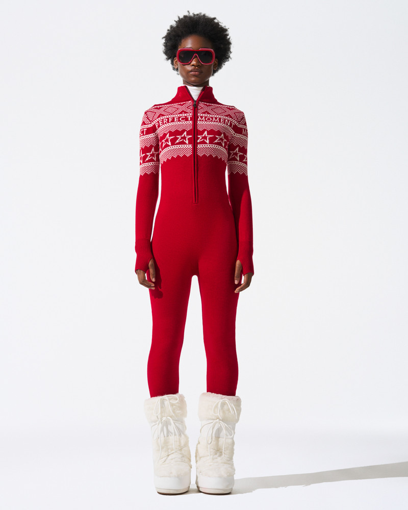 PERFECT MOMENT Intarsia-Knit Merino Wool Jumpsuit outlook