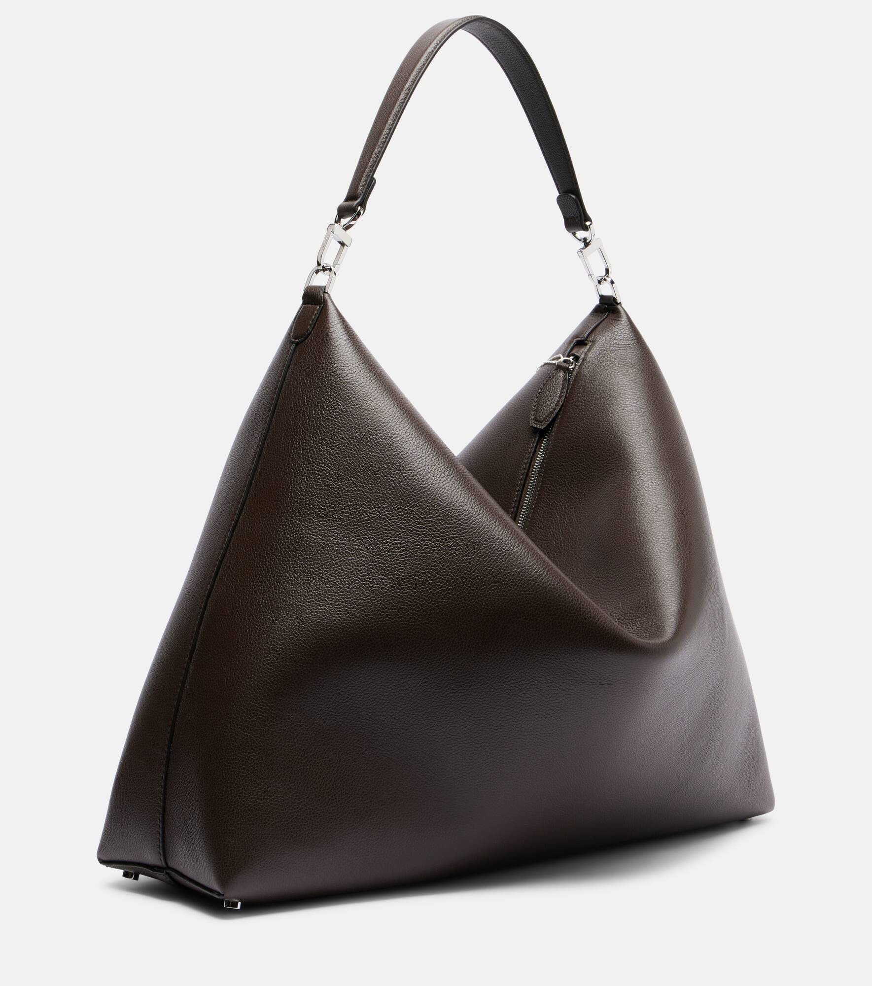 Bevel leather tote bag - 4