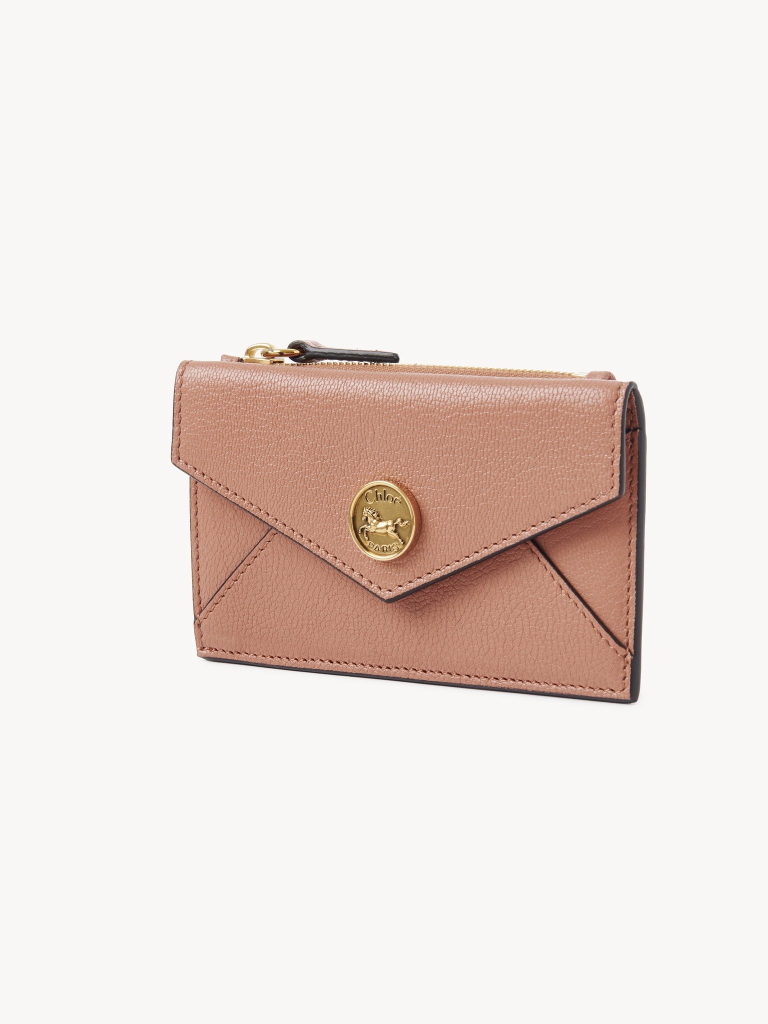 SMALL ENVELOPE PURSE WITH CARD SLOTS IN GRAINED LEATHER - 2