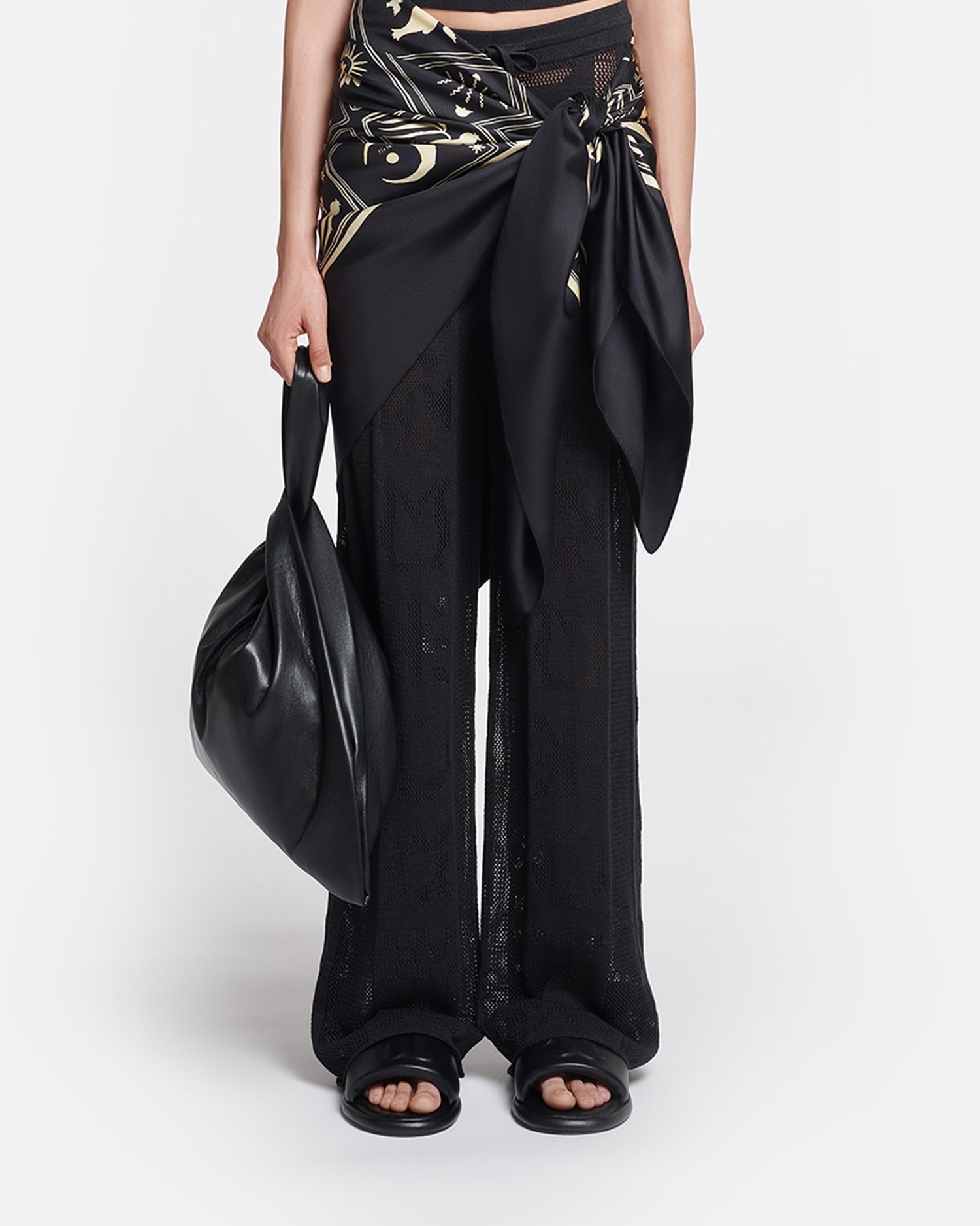 Paper Crochet Cropped Wide-Leg Pants - 4