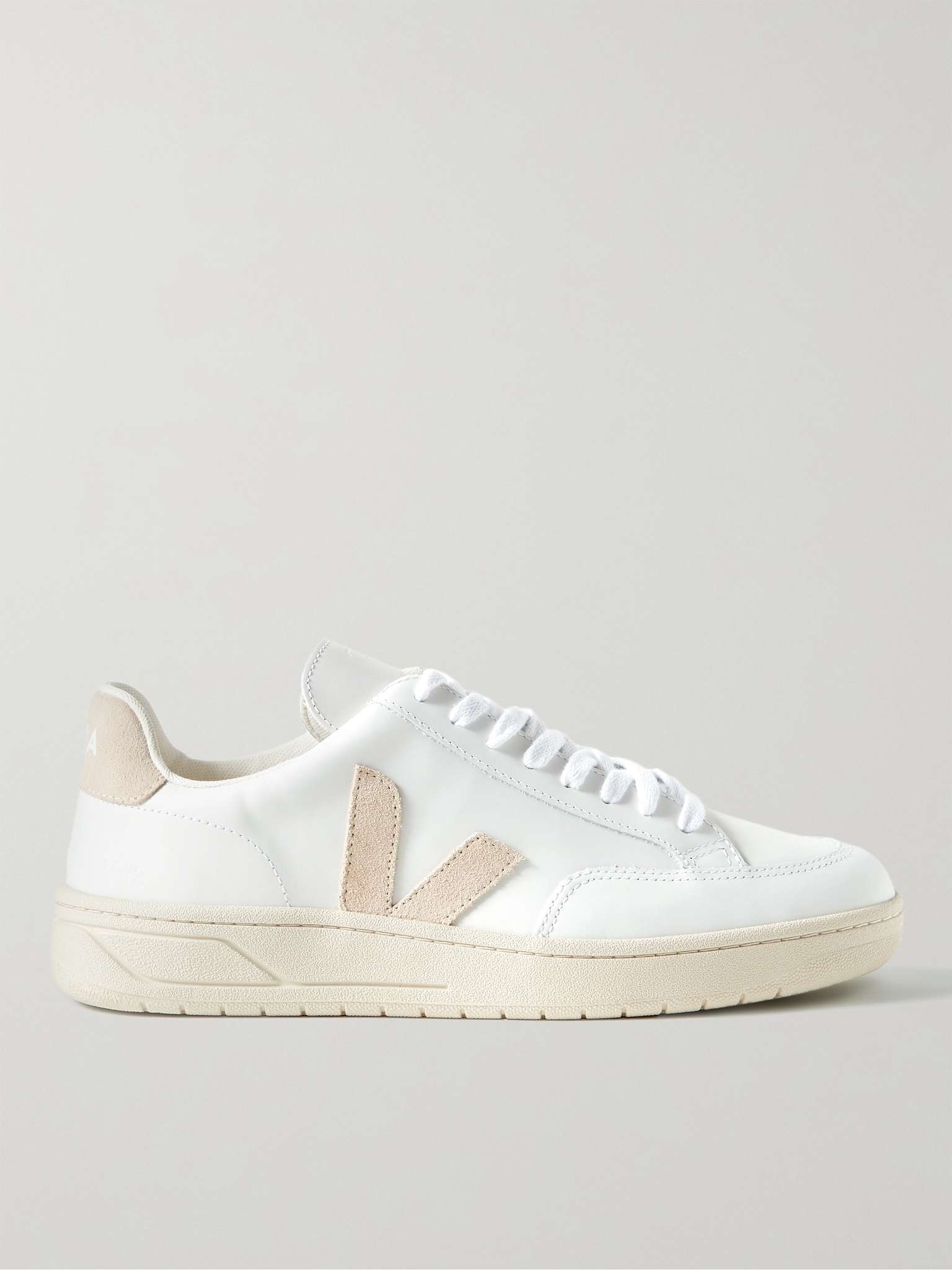 V-12 Suede-Trimmed Leather Sneakers - 1