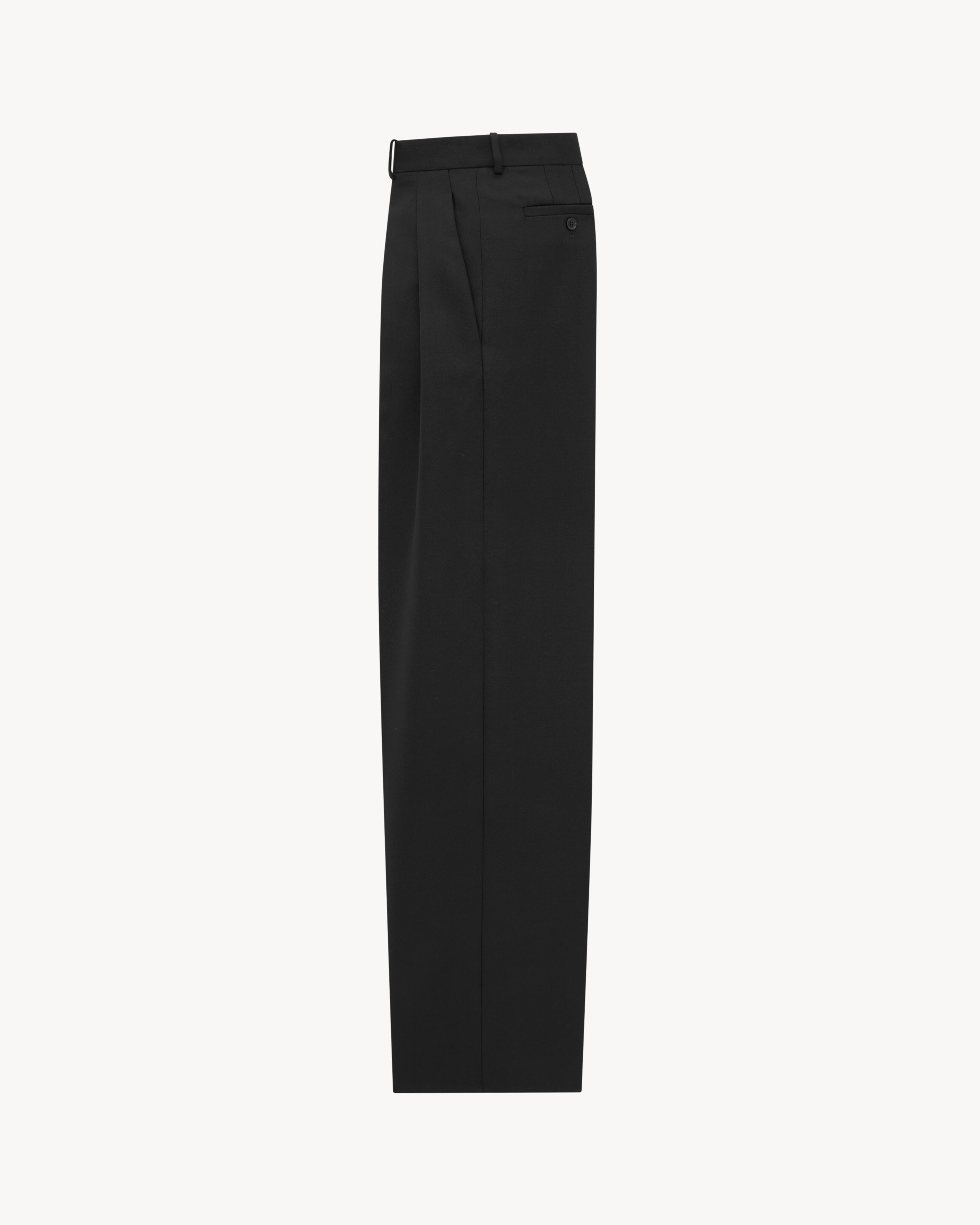 LOW-WAISTED PANTS IN WOOL CHINÉ - 2