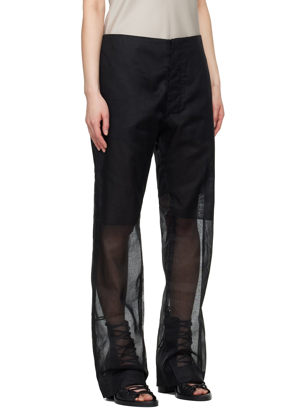 Black No.205 Taffeta Trousers - 2