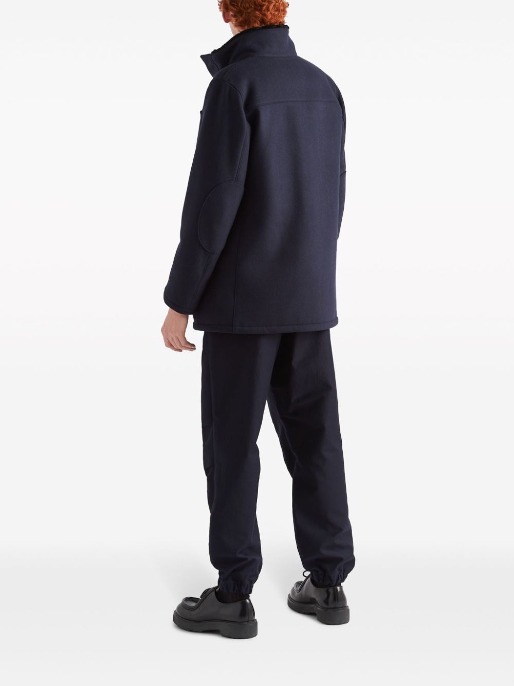triangle-logo wool-blend jacket - 3