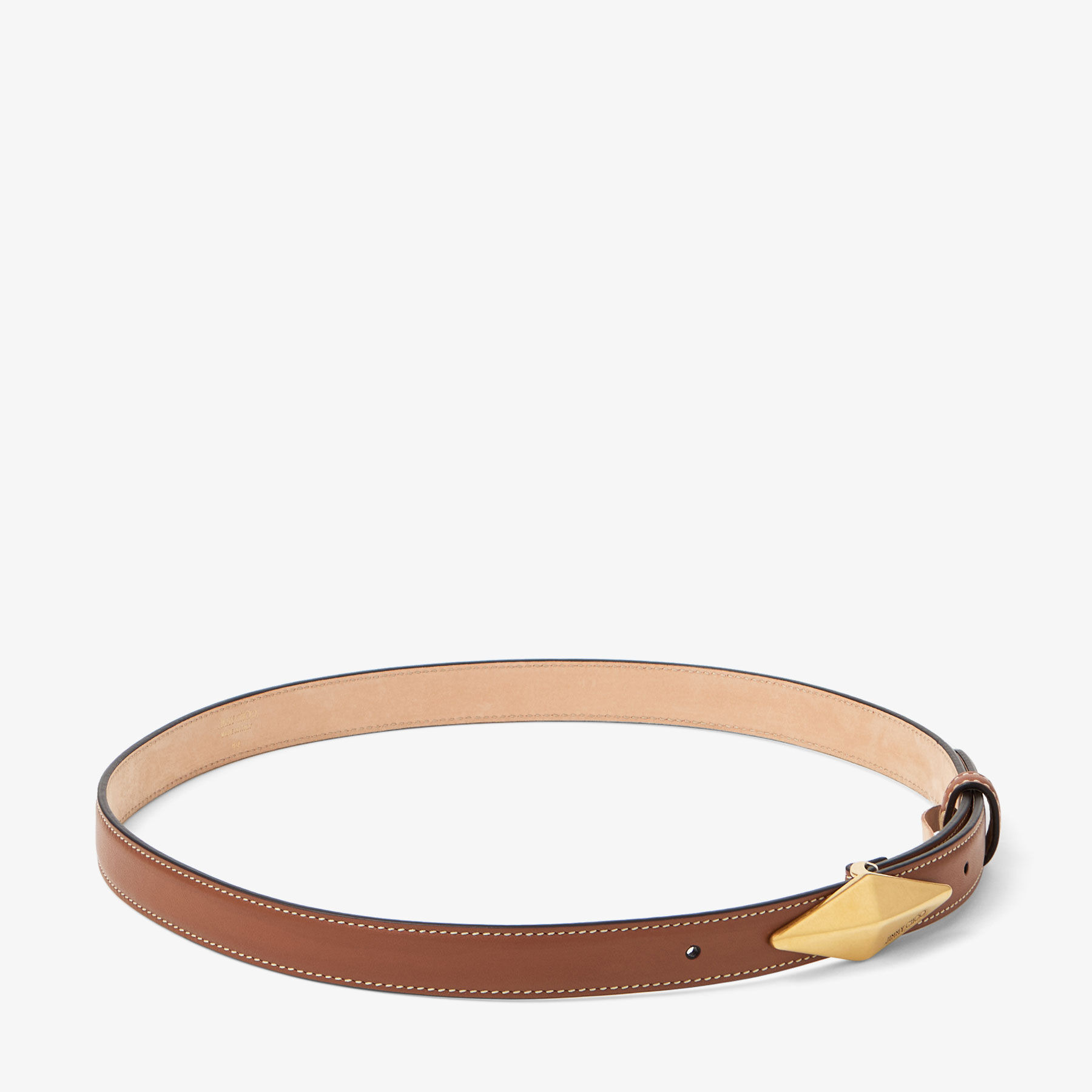 Diamond Clasp Belt
Tan Calf Leather Stitched Belt - 2