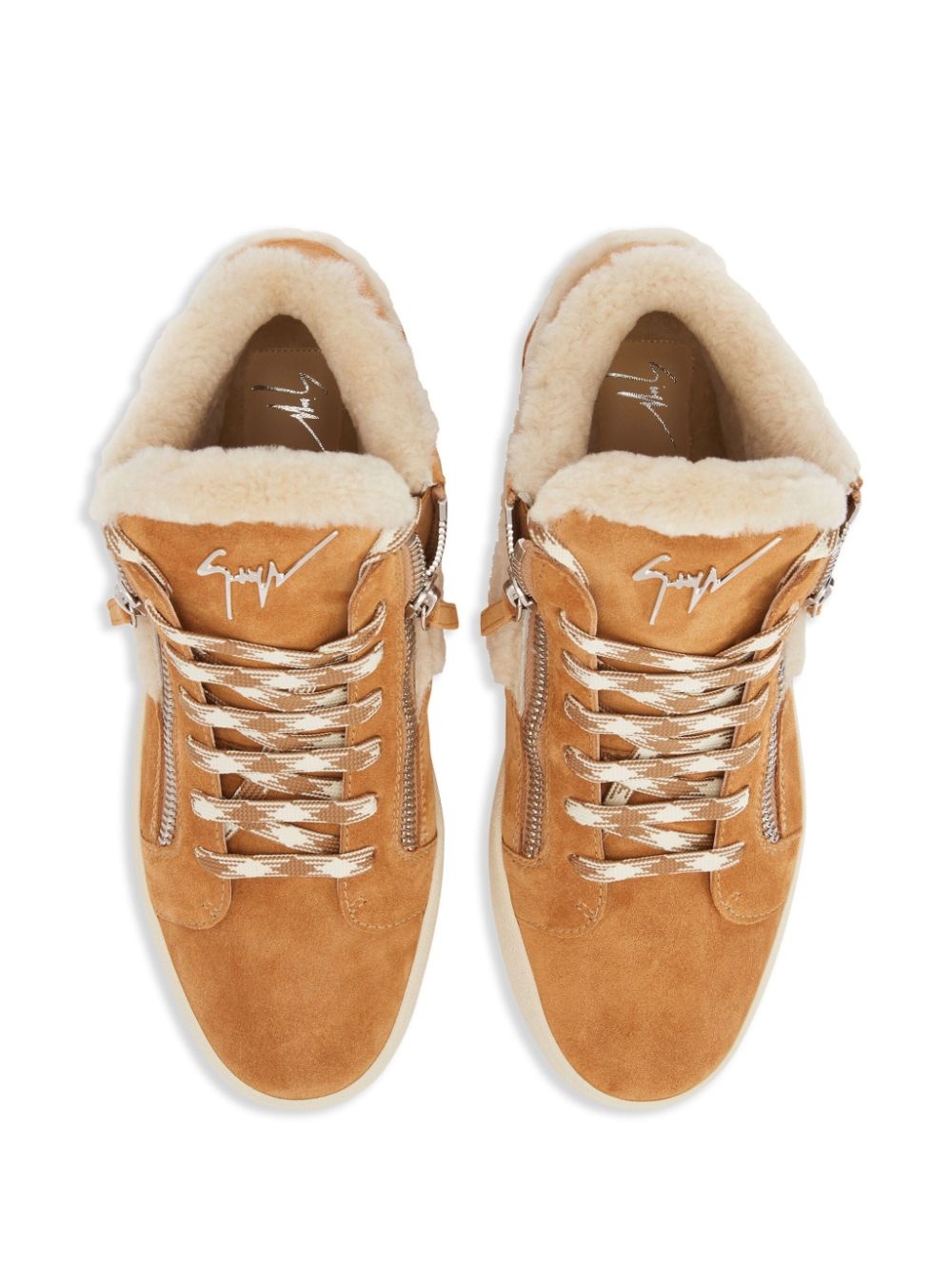 Kriss shearling-trim high-top sneakers - 4