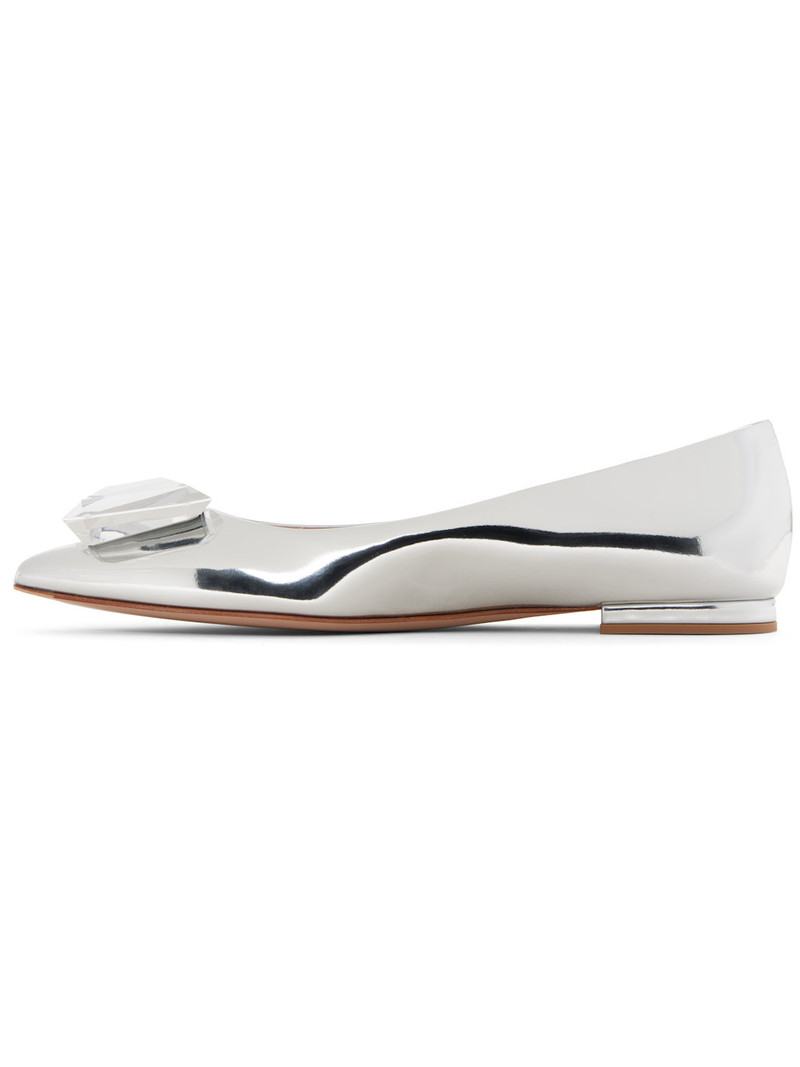 Gianvito Rossi Silver Jaipur 05 Ballerina Flats outlook