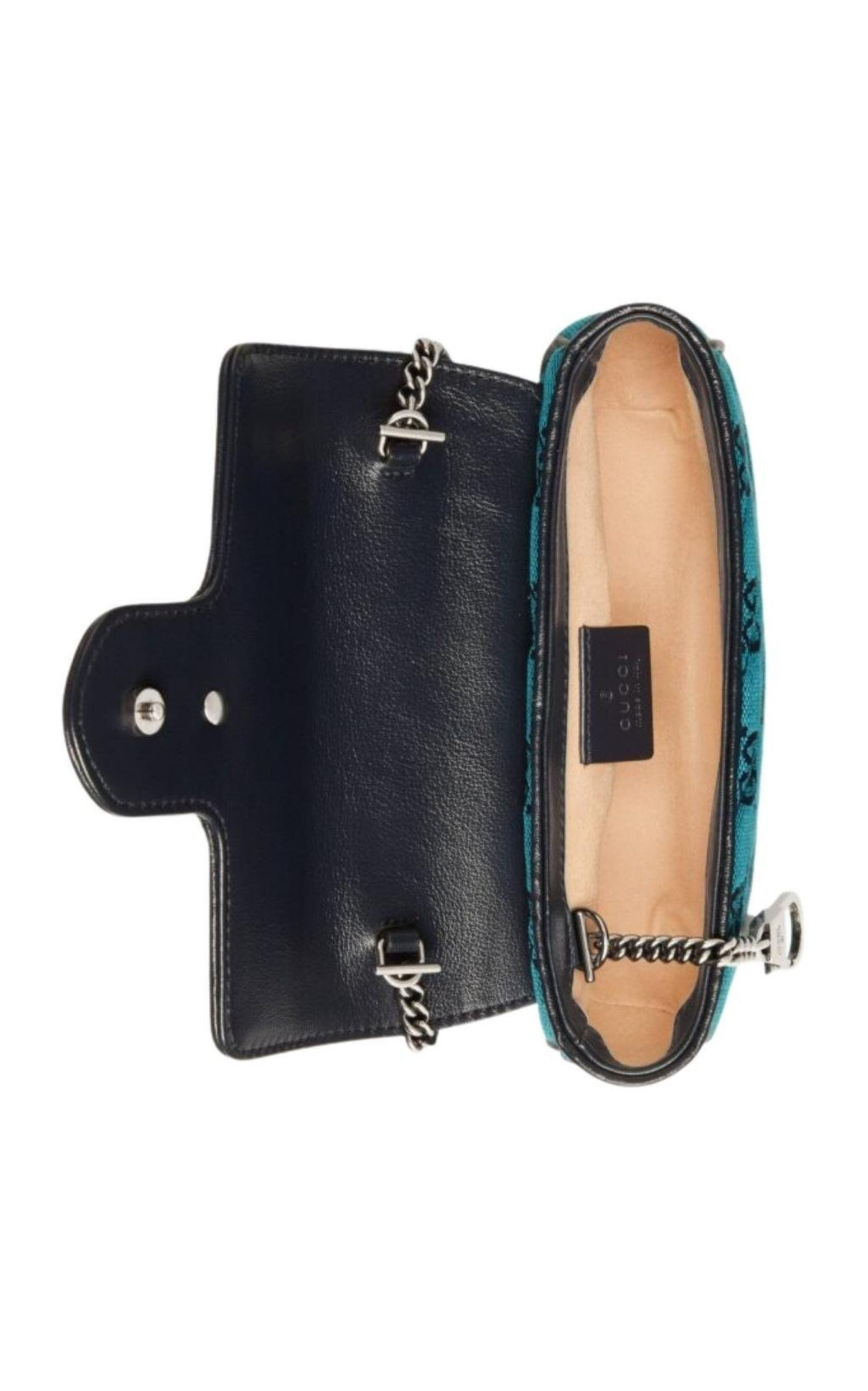 Blue GG Marmont Blue Super Mini Bag - 6