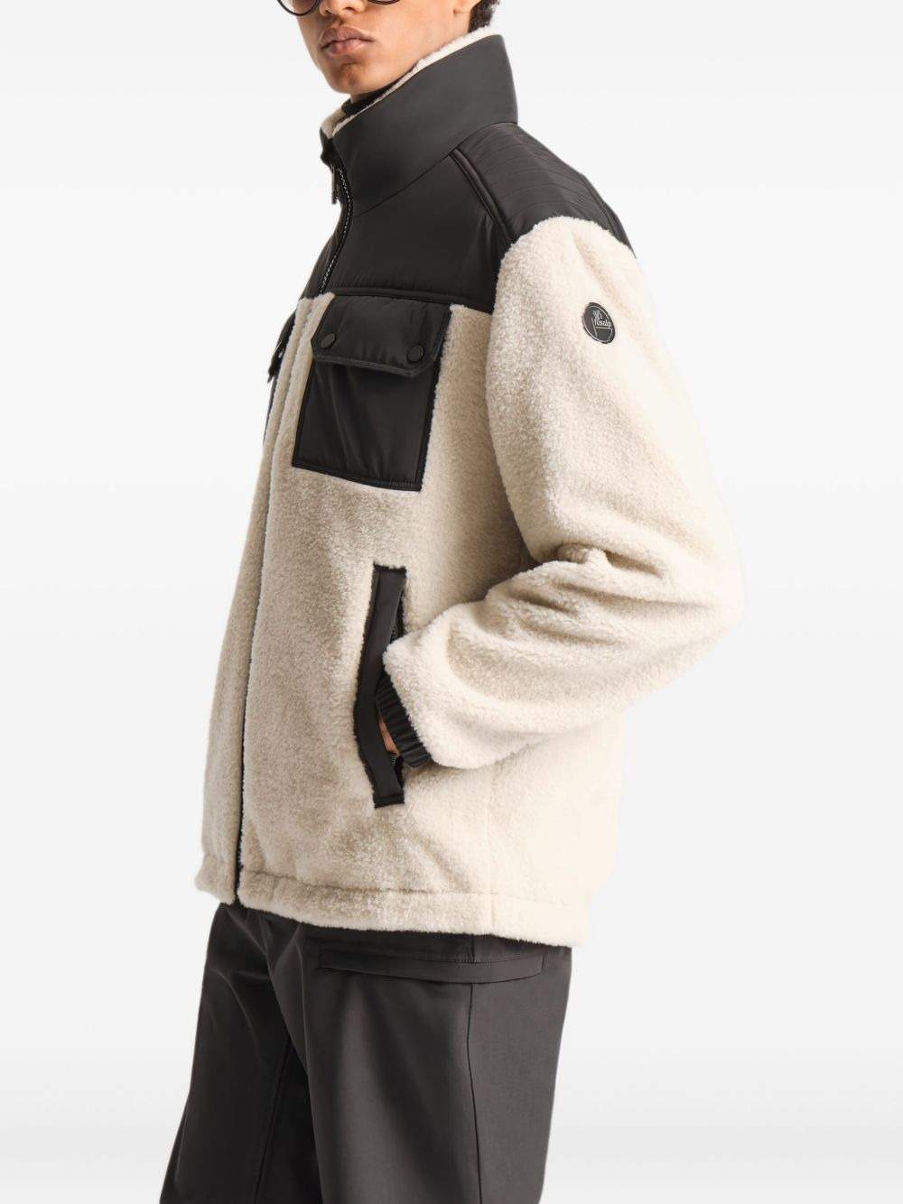 fleece panelled jacket - 4