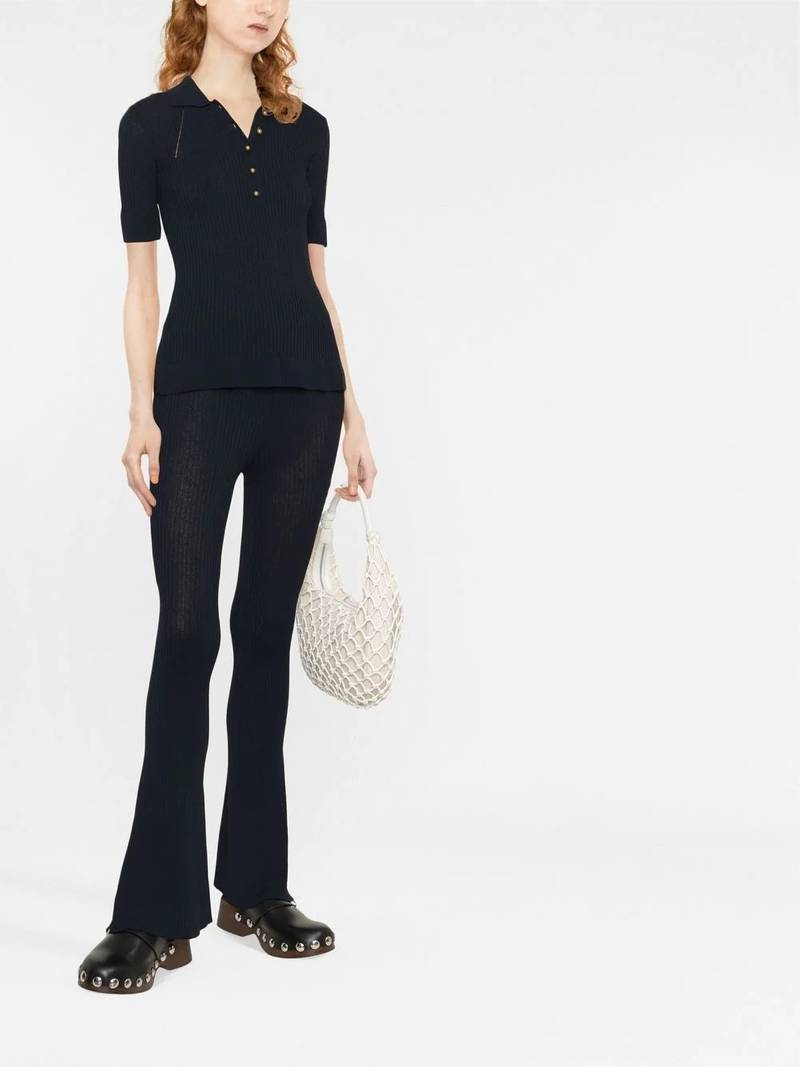 Stella McCartney ribbed-knit polo top outlook