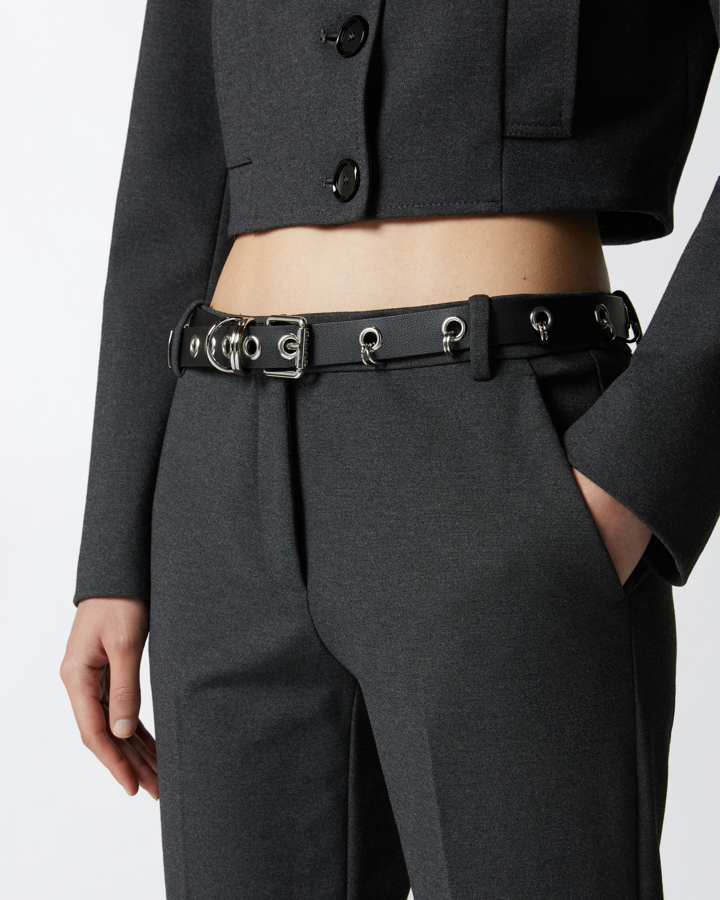 TECHNICAL FABRIC CIGARETTE TROUSERS - 5