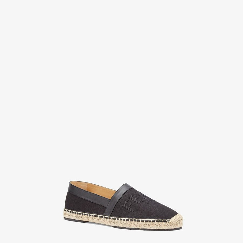 FENDI Black canvas espadrilles outlook