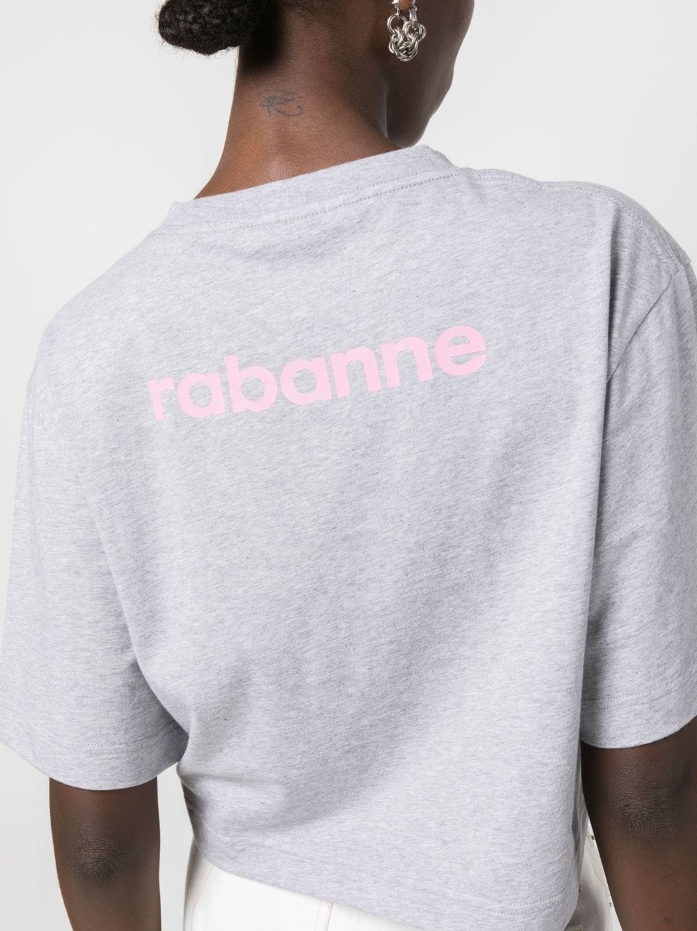 logo-print cropped T-shirt - 5