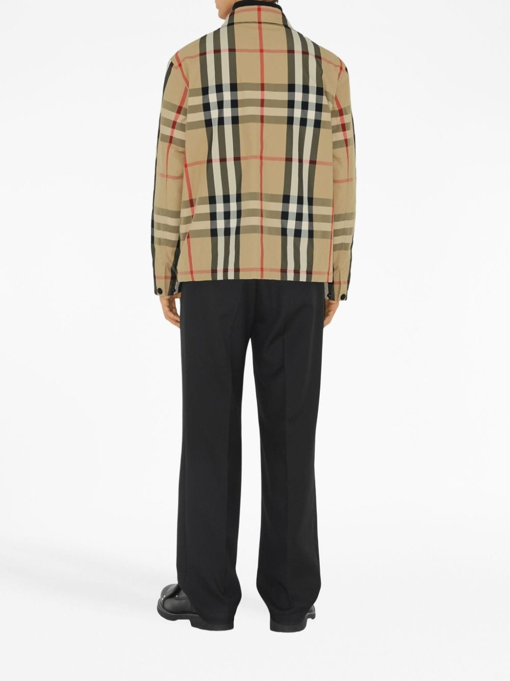 check-pattern shirt jacket - 4