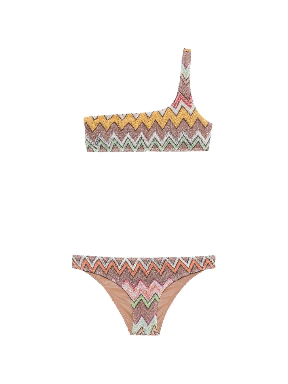 zigzag one-shoulder bikini - 1