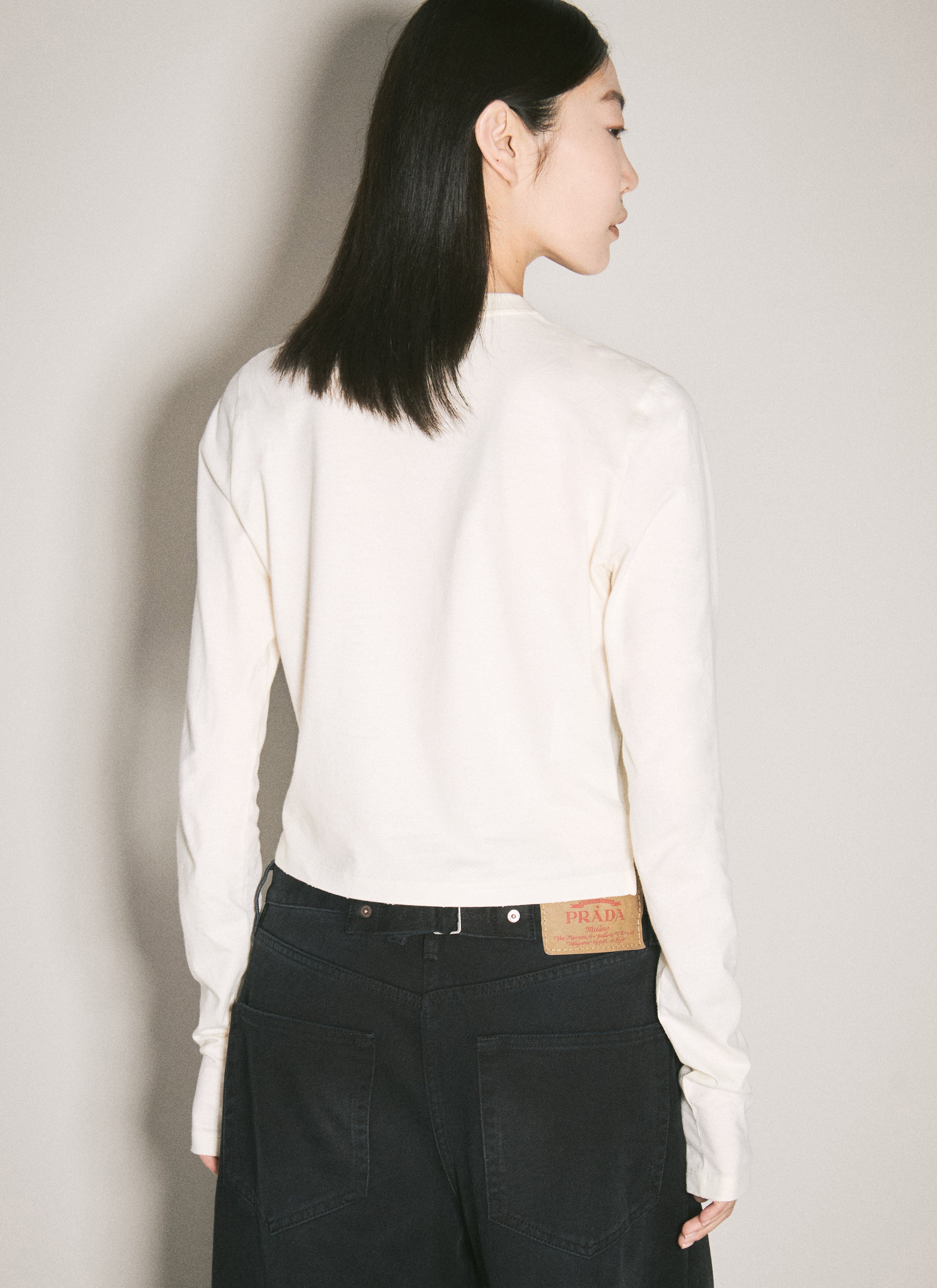 Prada Prada Women Logo Print Long-Sleeve T-Shirt | luosophy