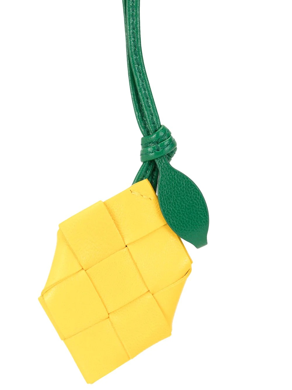 woven detail lemon keyring - 2