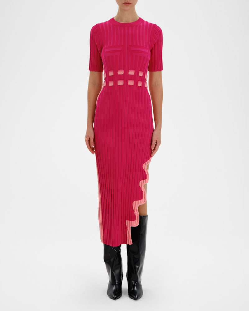 PH5 Jodie Pleated Midi Dress with Wavy Slit outlook