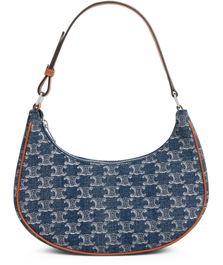 Ava bag in denim with Triomphe all-over and calfskin denim with Triomphe all-over - 1