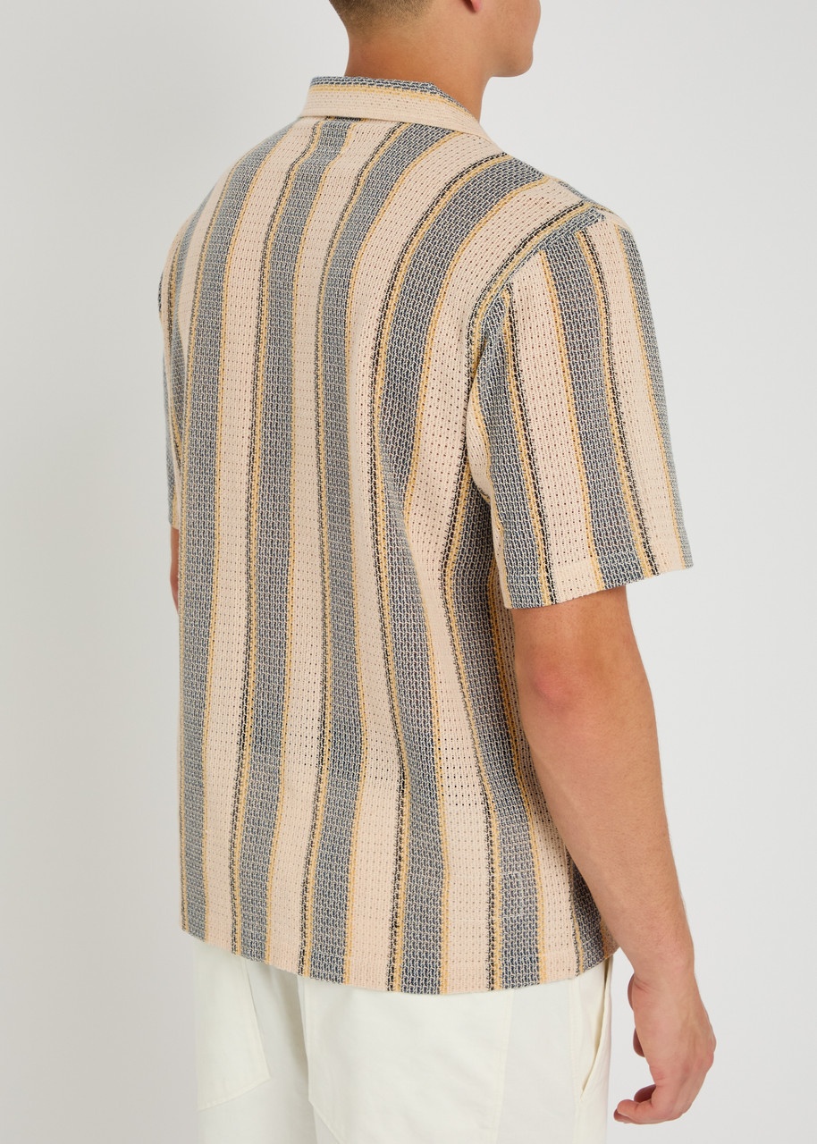 Universal Works Road Striped-intarsia Cotton-knit Shirt - 3