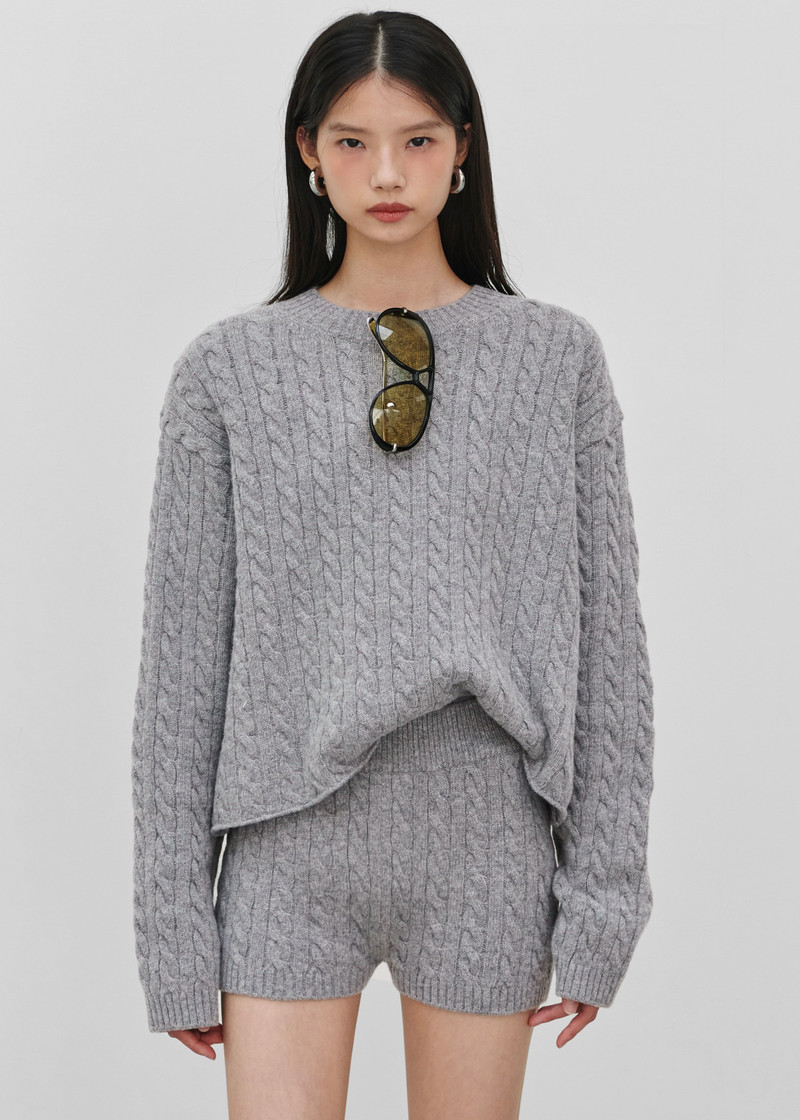 Brisbane Knit Mini Shorts - Grey 9