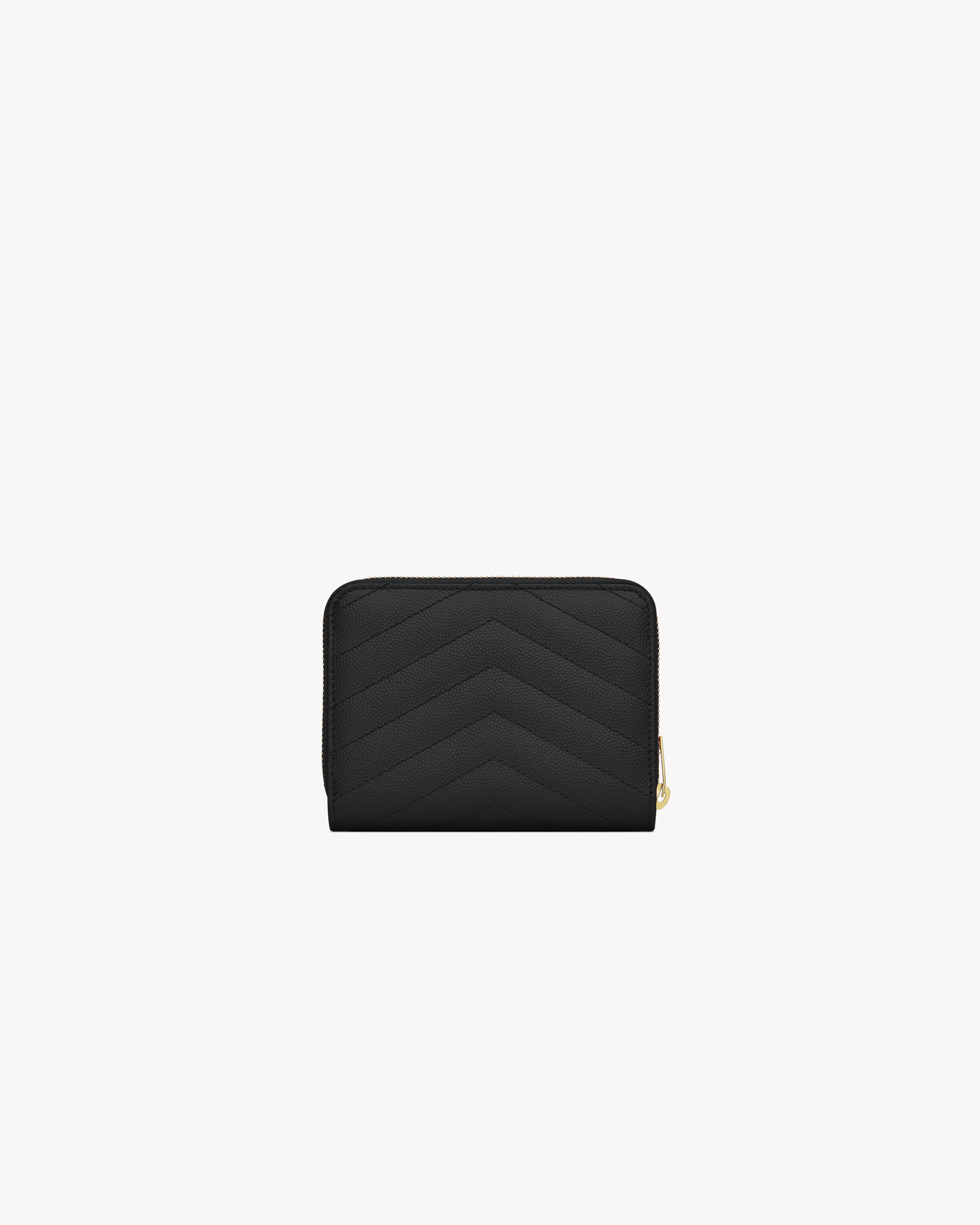 monogram compact zip around wallet in grain de poudre embossed leather - 2