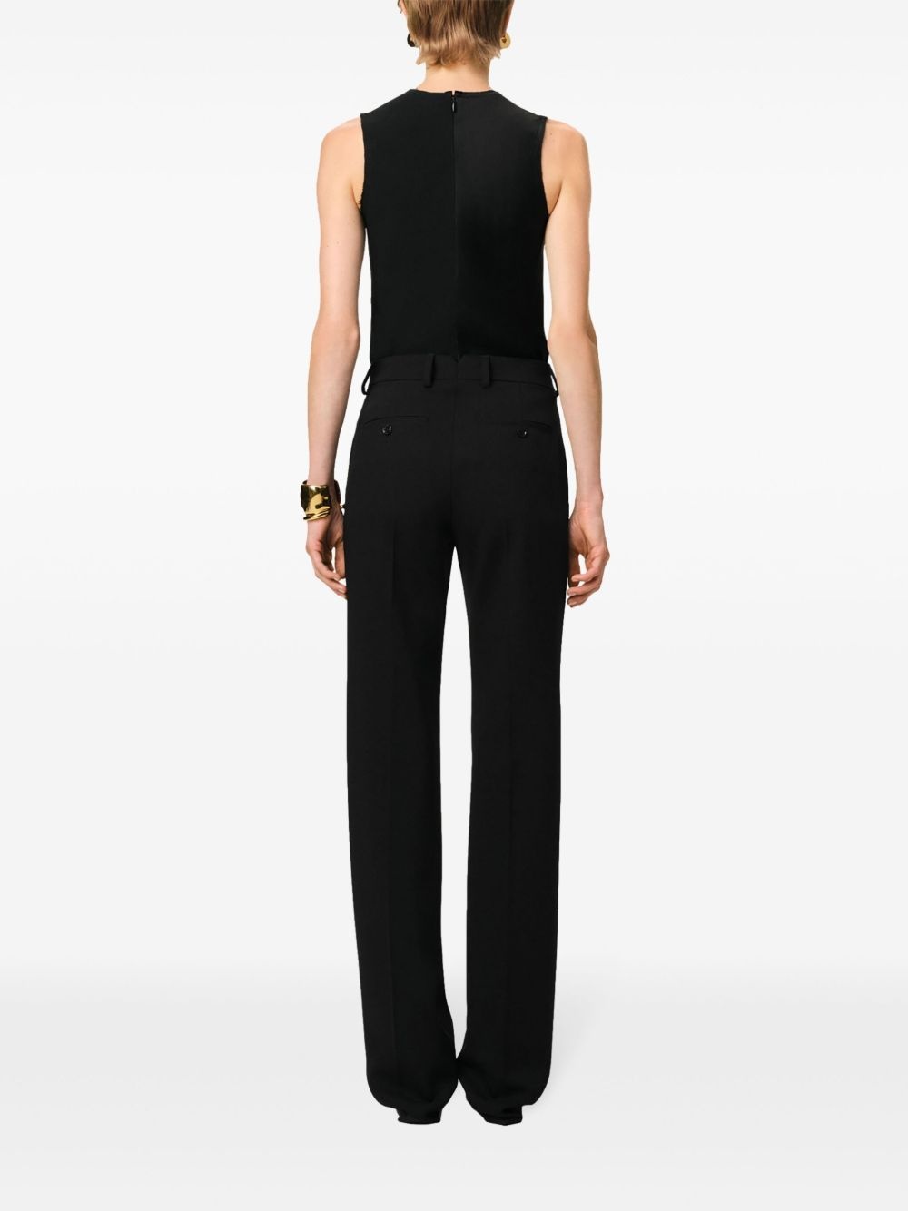 creased straight trousers - 4