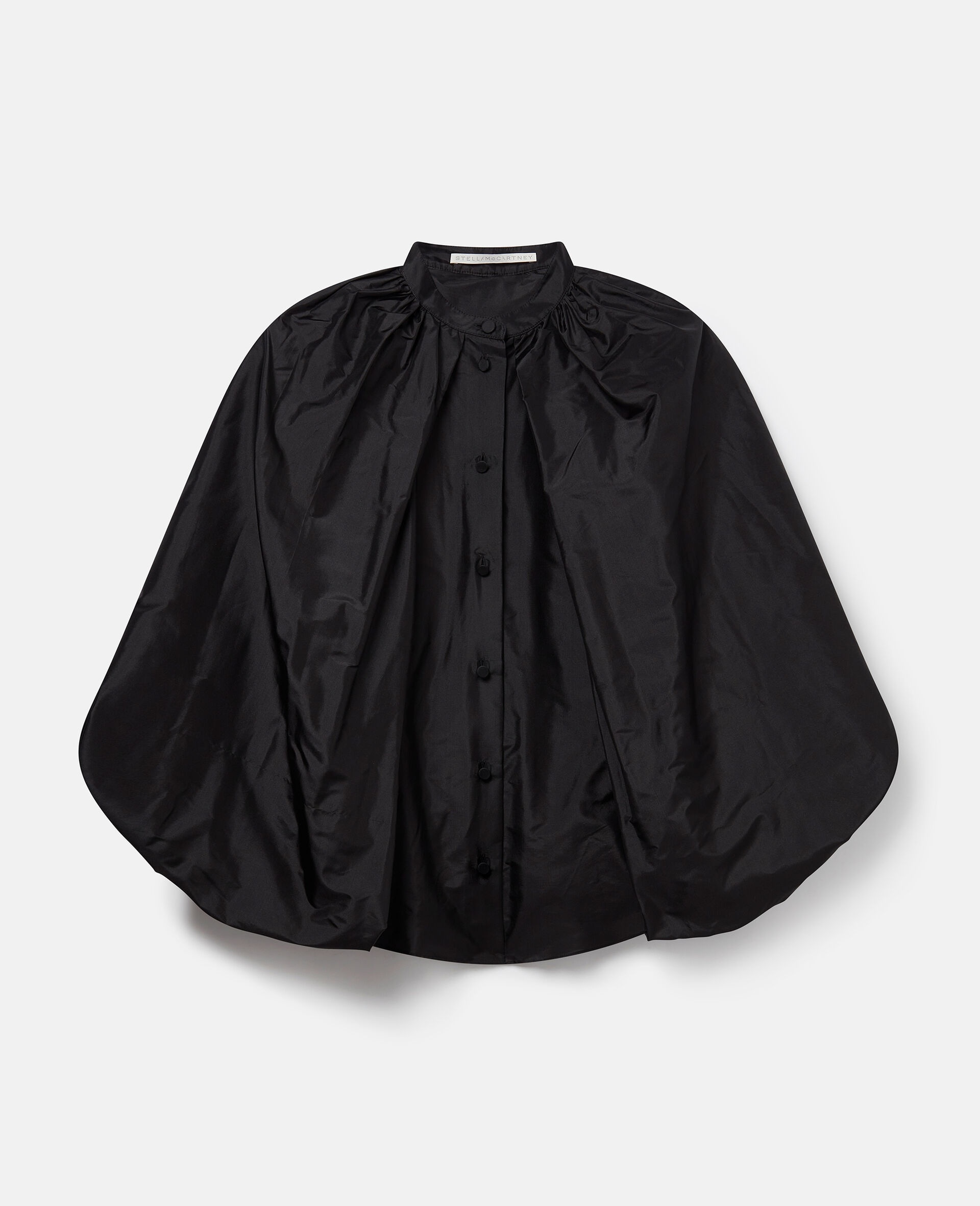 Cape-Sleeve Silk Shirt - 1