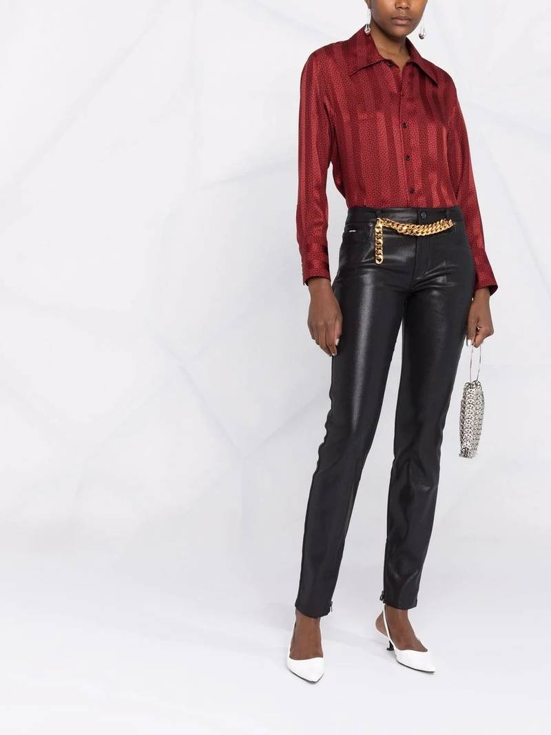 TOM FORD high-shine straight-leg jeans outlook