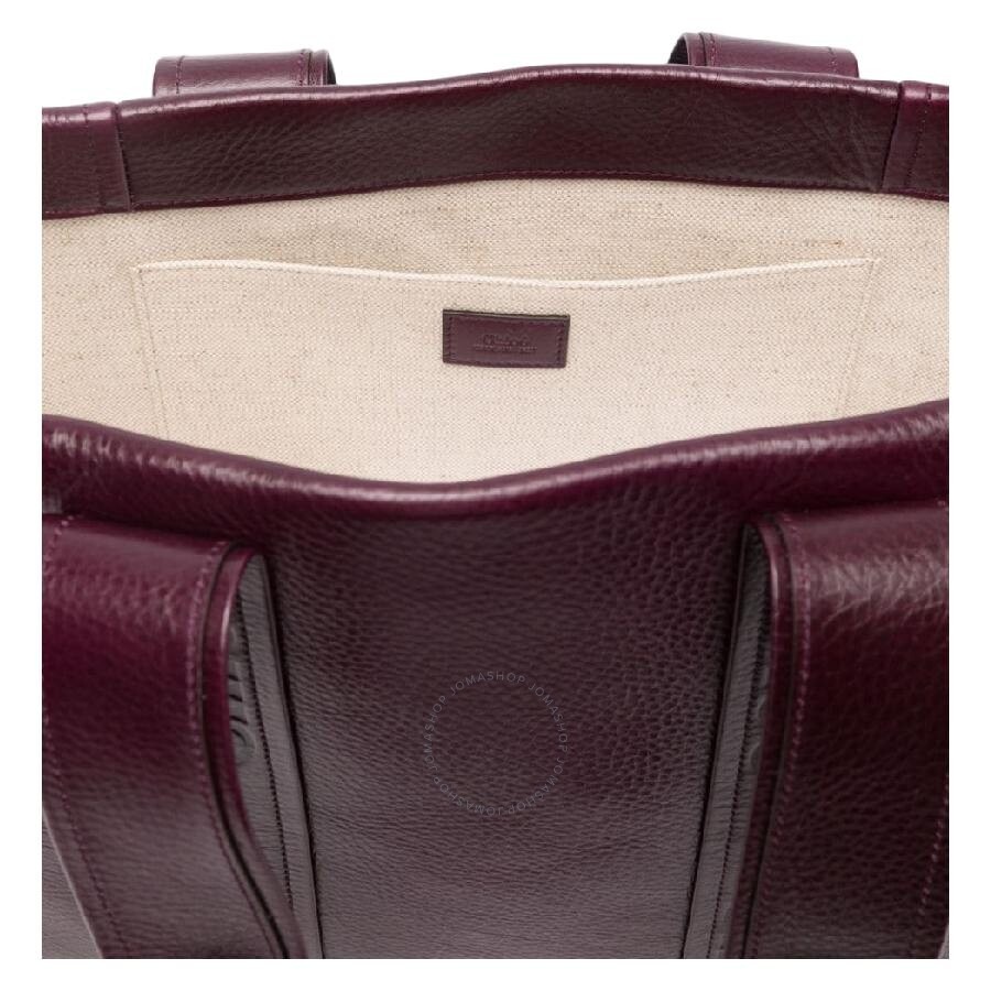 Chloe Woody Debossed Logo Leather Tote Bag - 4