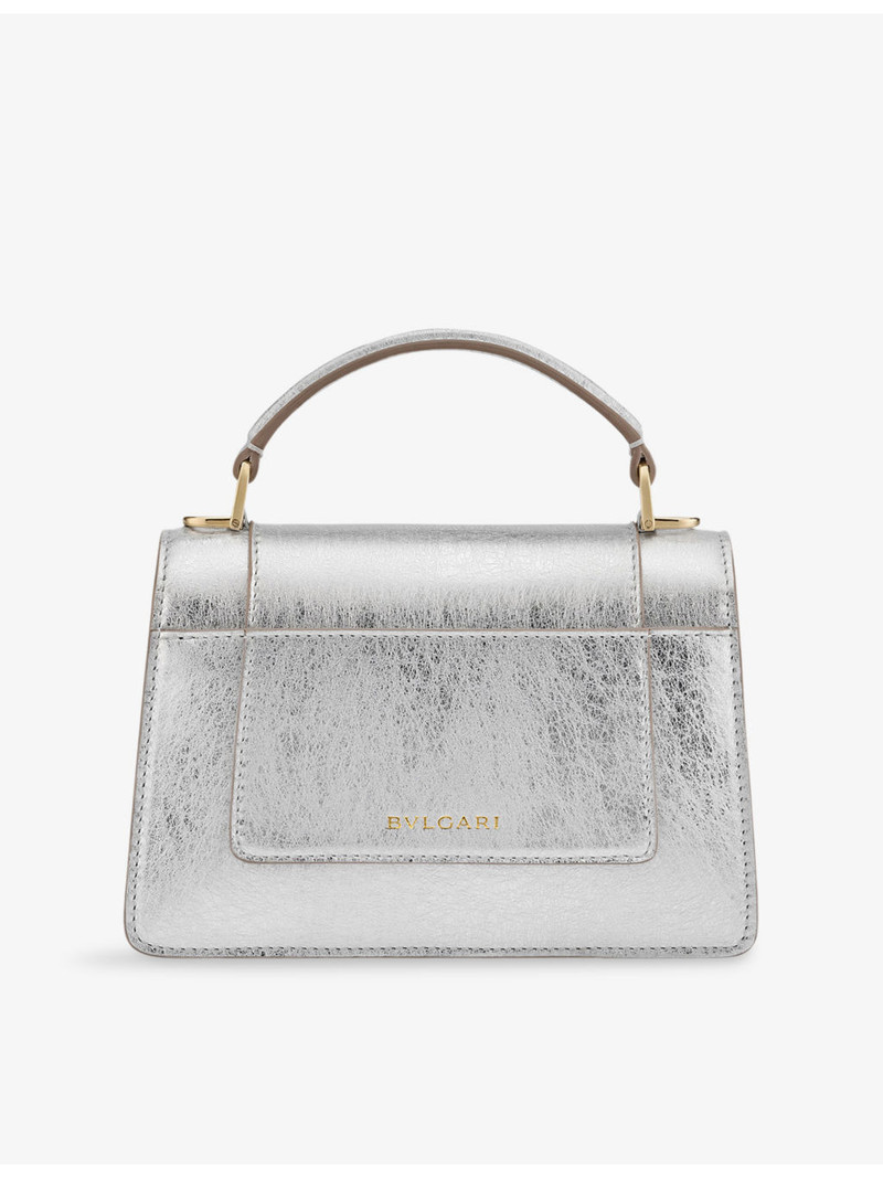 Serpenti Forever mini stud-embellished leather top-handle bag 5