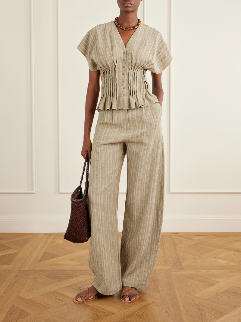 cortana Camila Gathered Linen Top outlook